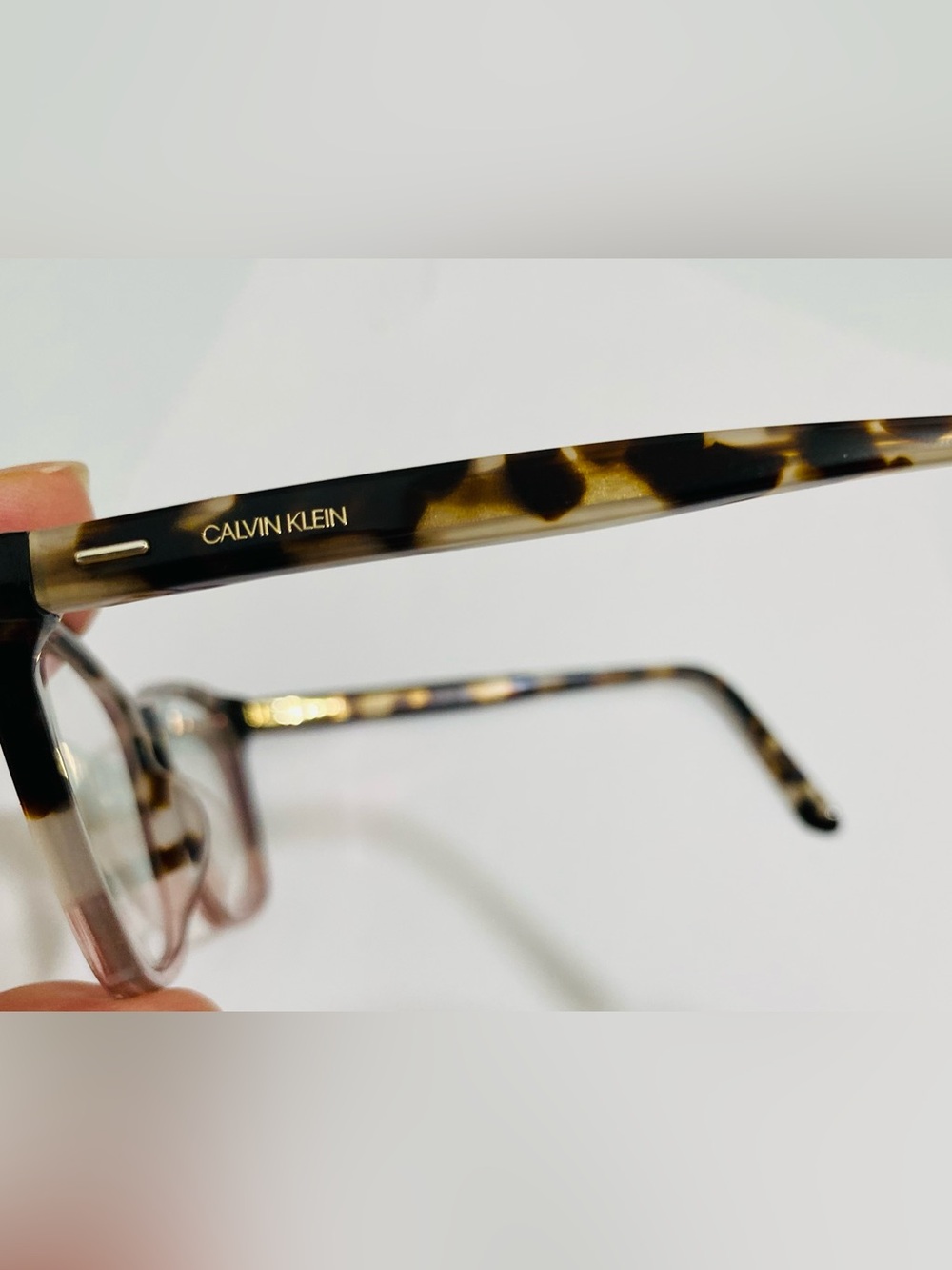 Calvin Klein Tortoise Pattern Glasses with Gold Logo